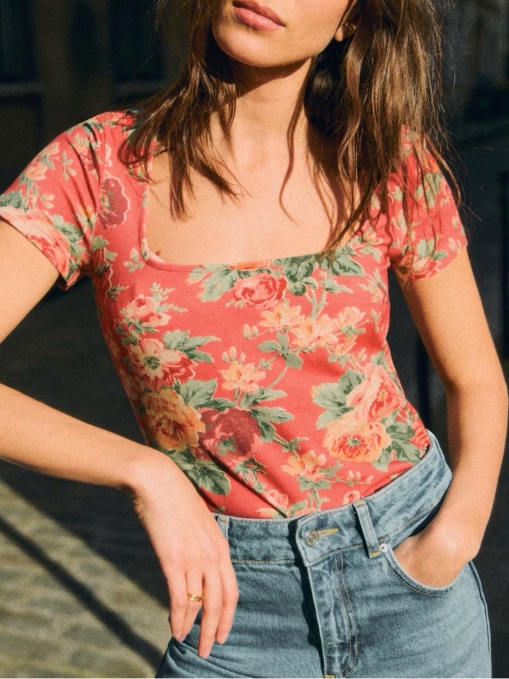 🇫🇷 Like New ✨ Sézane Amara T-Shirt, Almeria Print